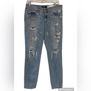Roberto Cavalli Rhinestone Studded Jeans